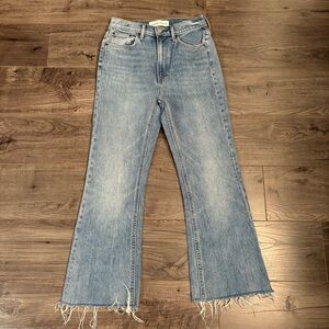Denim Forum jeans Marianne High Rise Flare Raw Hem denim